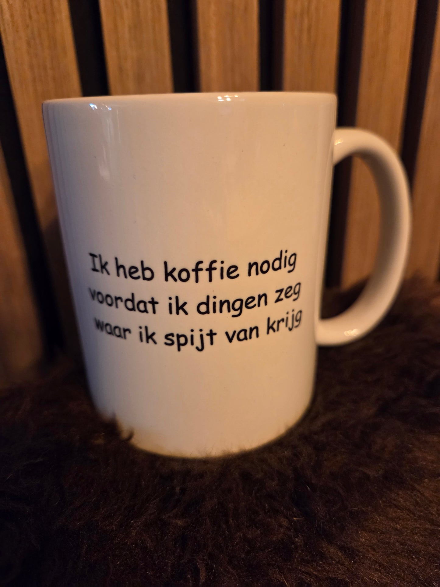 Grappige Koffiemok met Tekst – Eerst Koffie