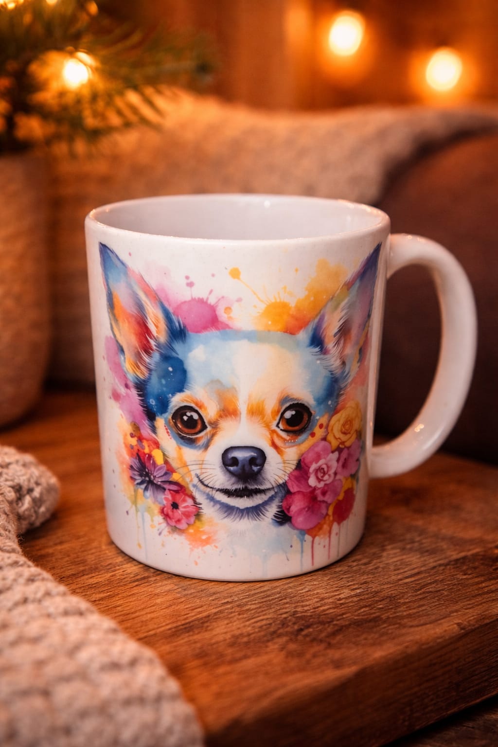 Chihuahua aquarel - mok 11oz