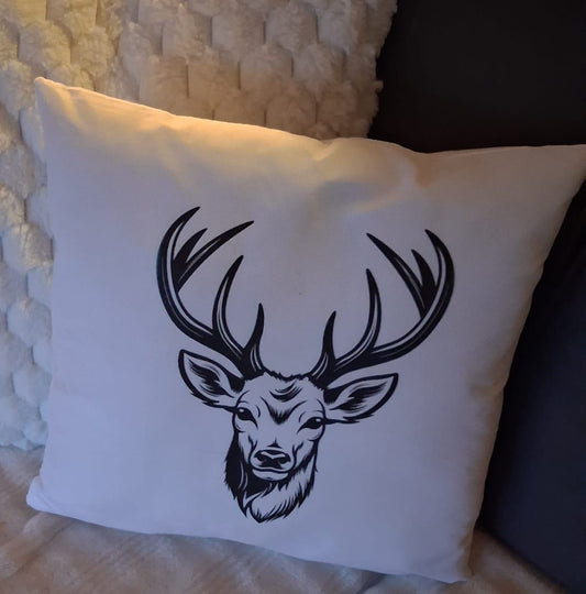 "Wit herten sierkussen 40x40 cm – natuur interieur – cadeau voor natuurliefhebbers"