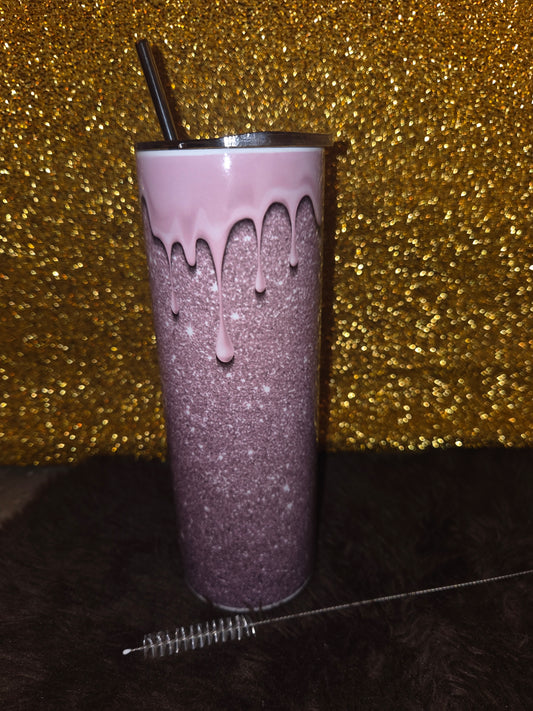 glitter drip tumbler