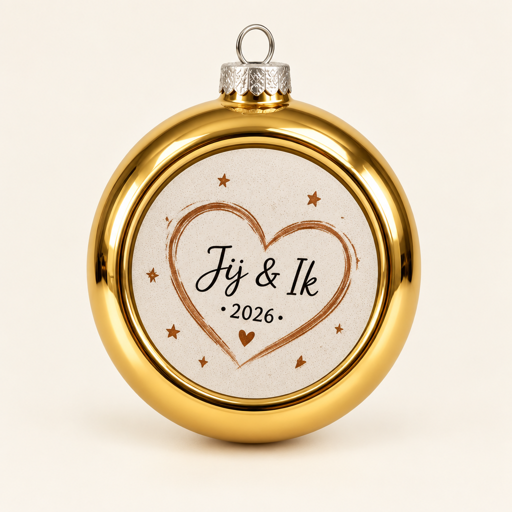 Gouden kerstbal Jij & Ik 2026