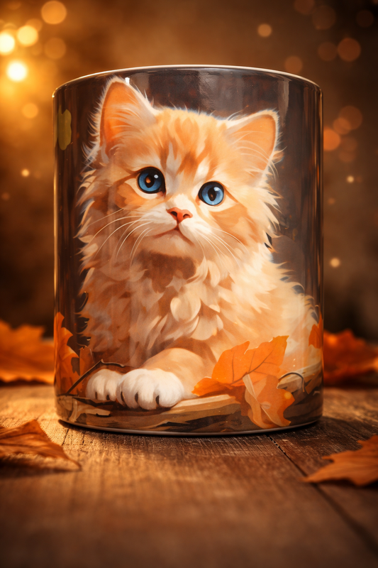 Kat met blauwe ogen  Ragdoll-achtige langharige kat mok 11oz