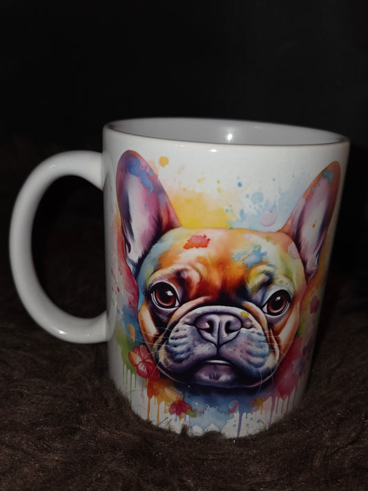 Franse Bulldog aquarel Mok 11oz