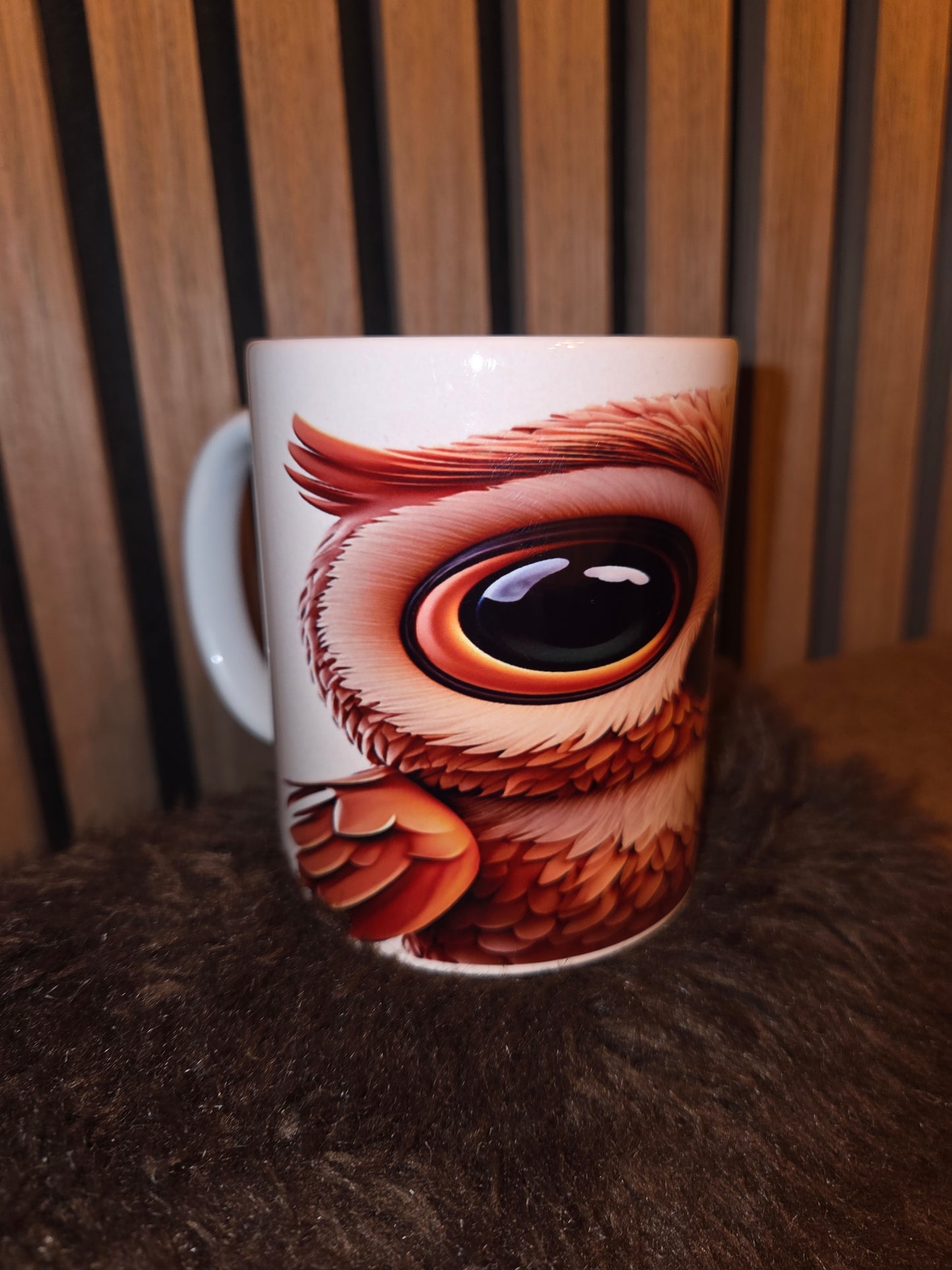 Bruine uil mok 11 oz