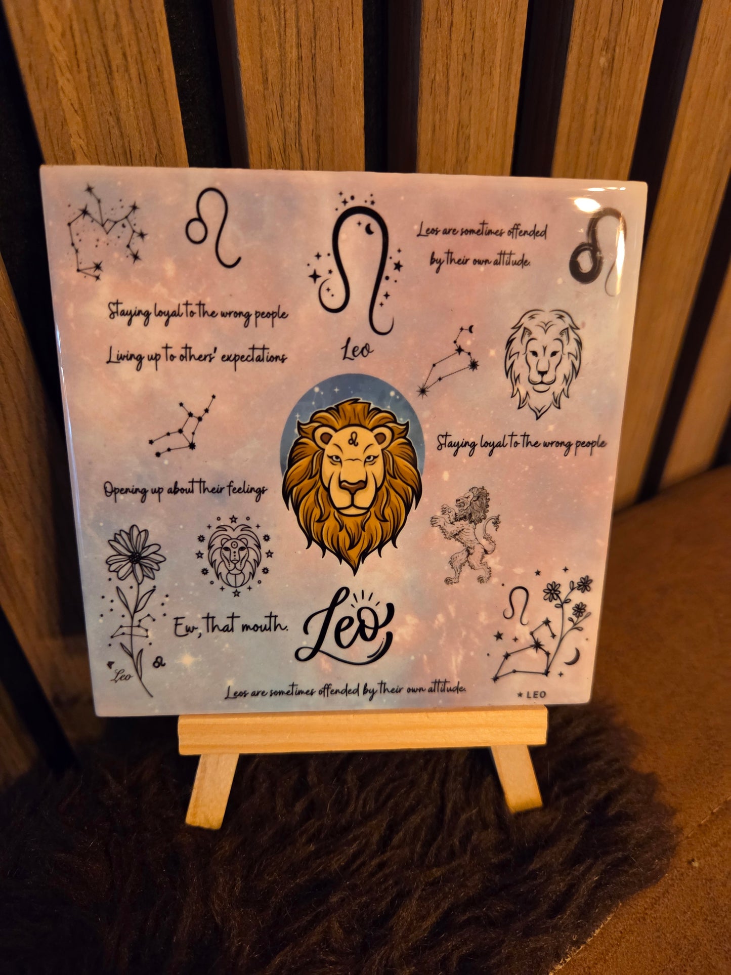 Leeuw Sterrenbeeld Tegeltje – Perfect Cadeau