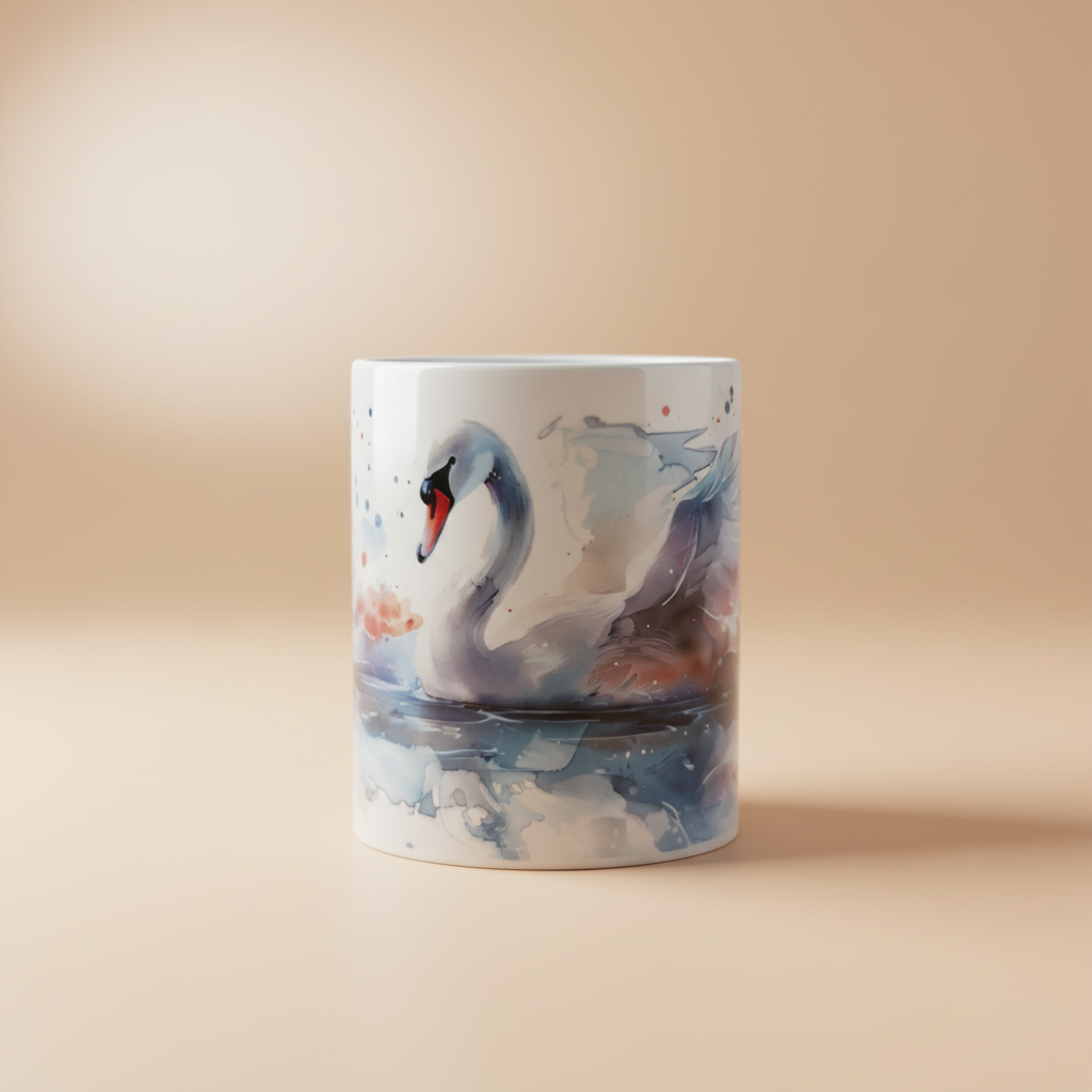 Zwanenmok met warme achtergrond